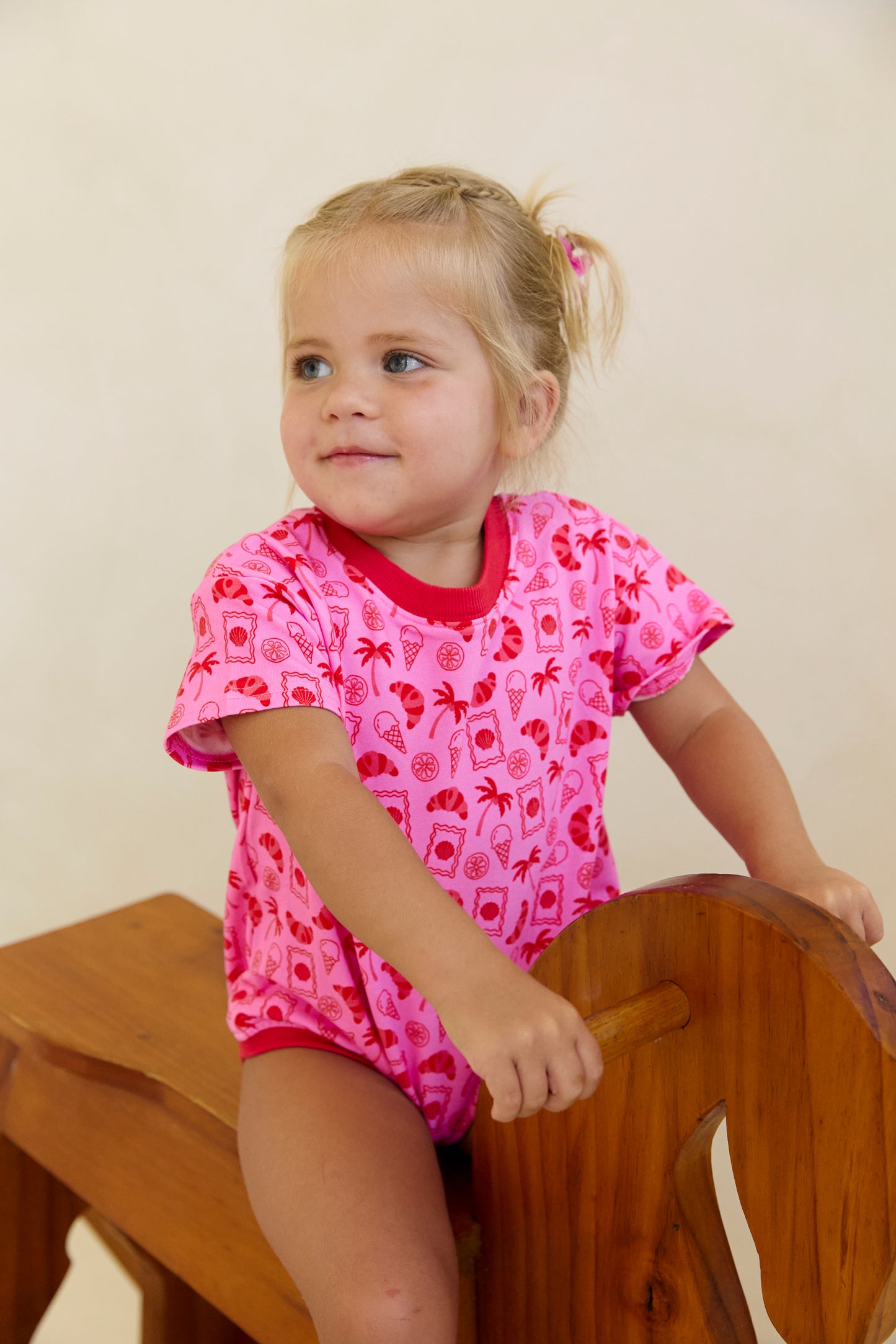 European Summer Romper- Pink/Red