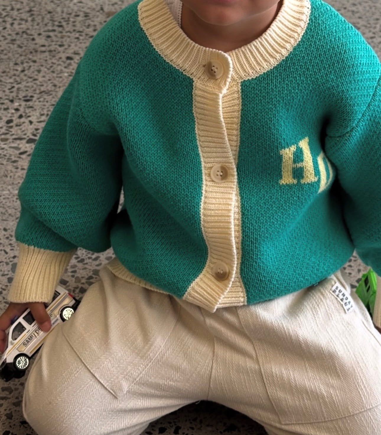 Coral Varsity Cardigan