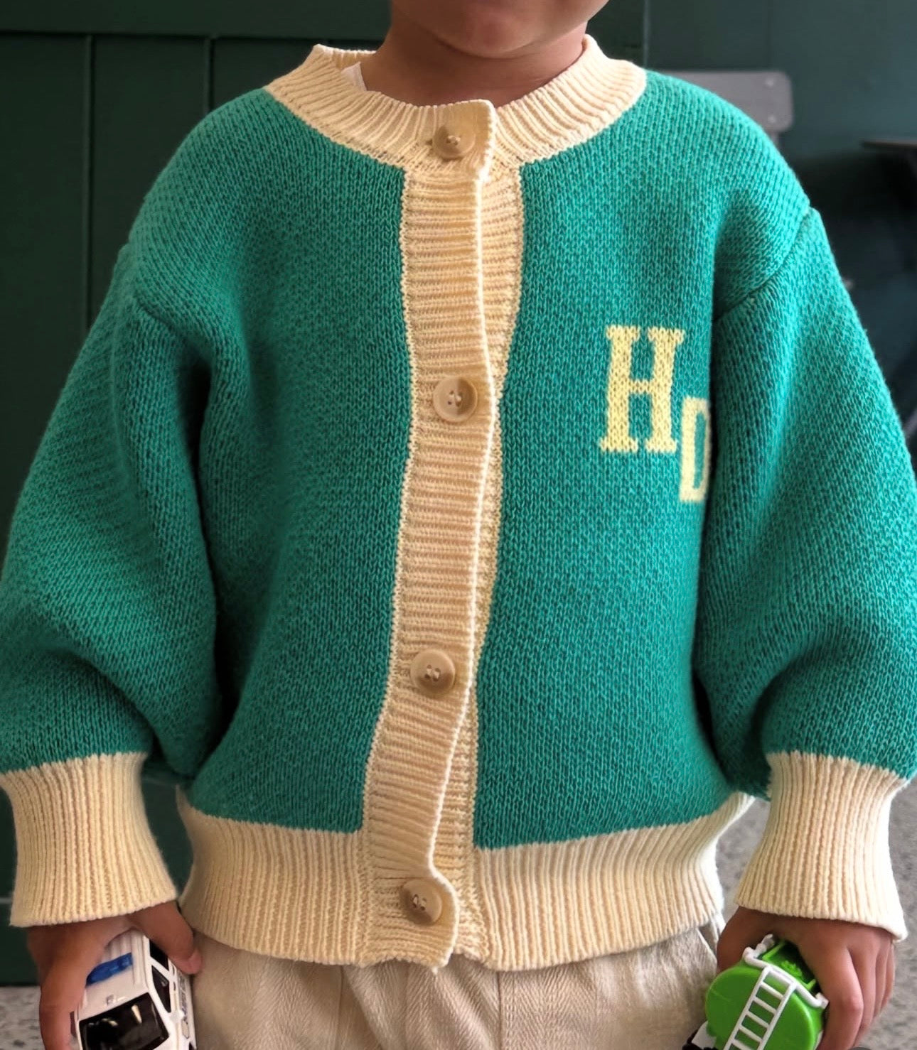 Coral Varsity Cardigan