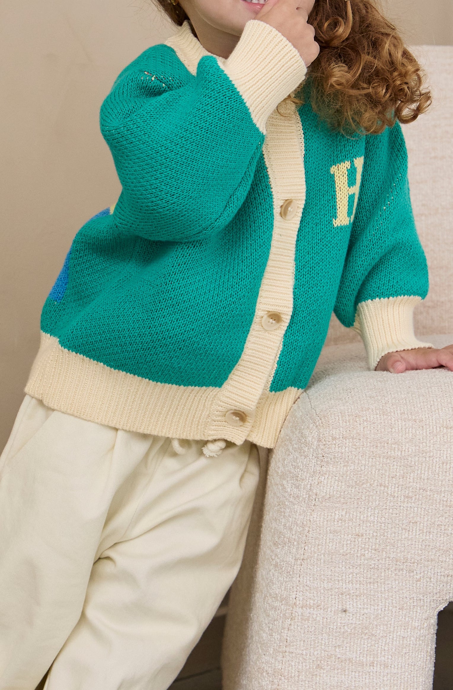 Coral Varsity Cardigan