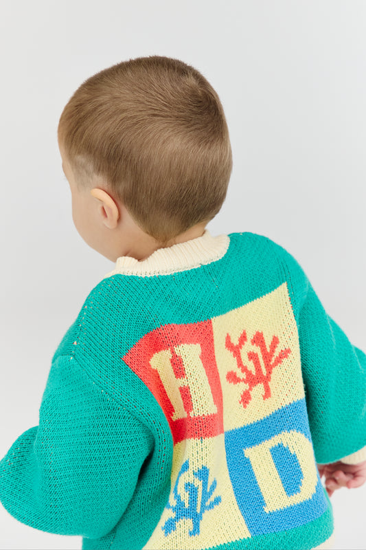 Coral Varsity Cardigan